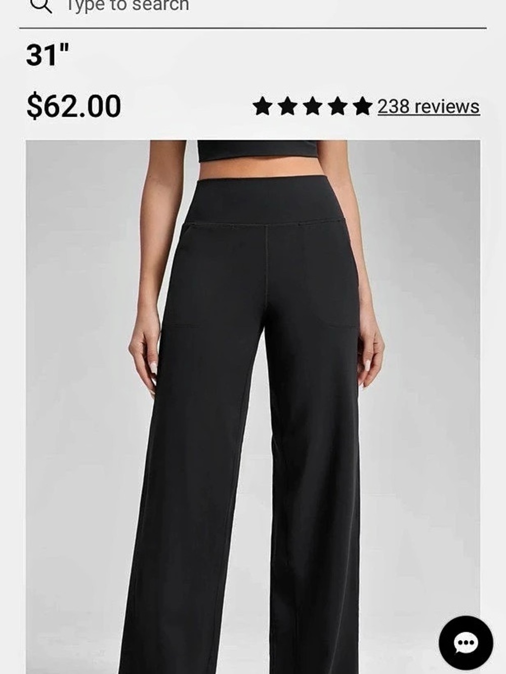 CRZ YOGA Butterluxe High Rise Wide Leg Pant 31" Pants Black Waist 31